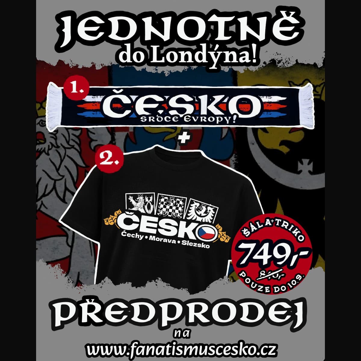 Předprodej: šála a tričko Fanatismus Česko za 749 Kč